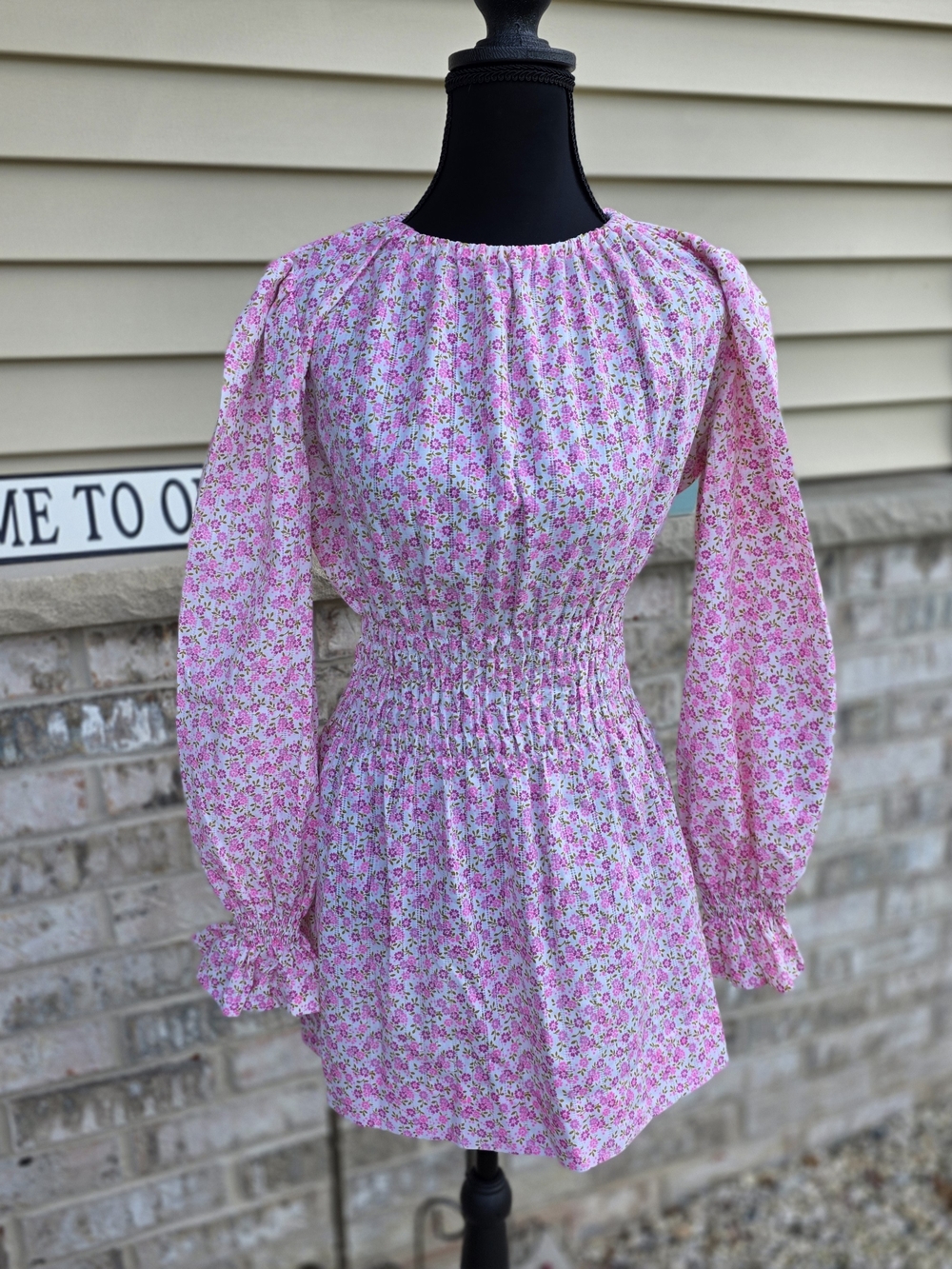 Handmade Pink Floral Cottagecore Prairie Dress